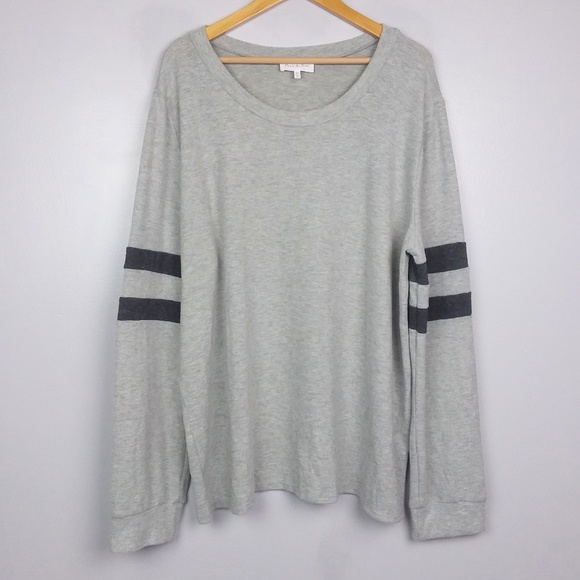 Jena Grey Two Stripes Long Sleeve Shirt 